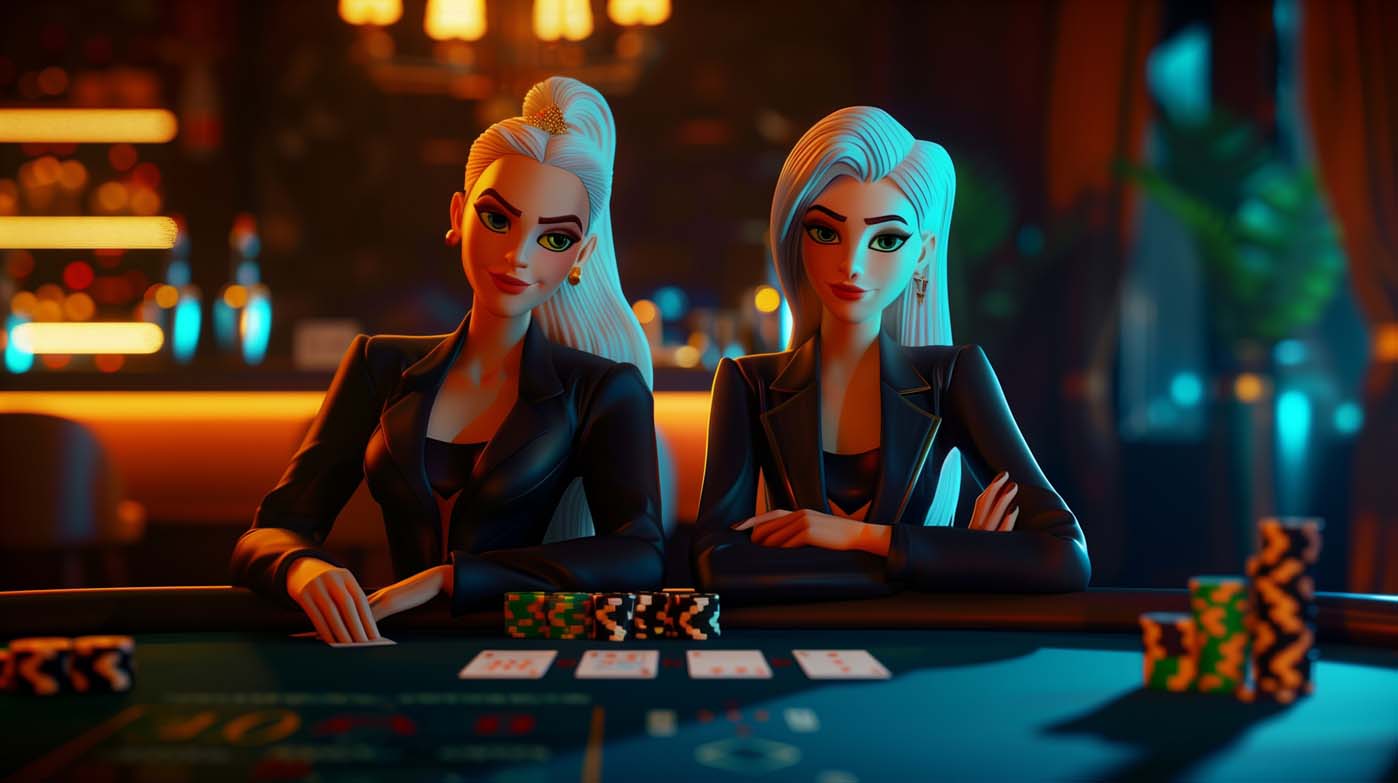 3d people playing games gambling casino